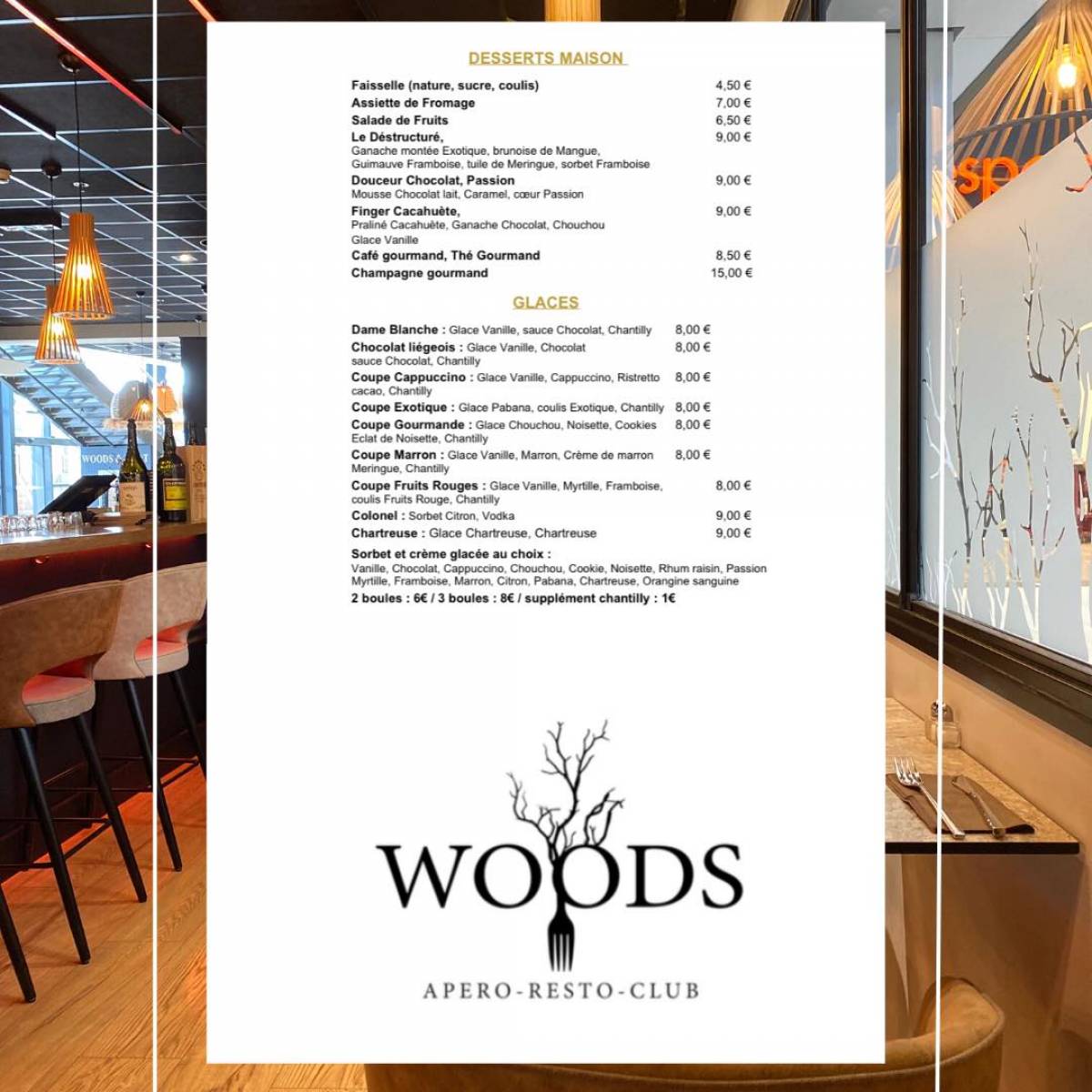 La nouvelle carte de printemps 2023 du restaurant Woods à Bourgoin-Jallieu est arrivée