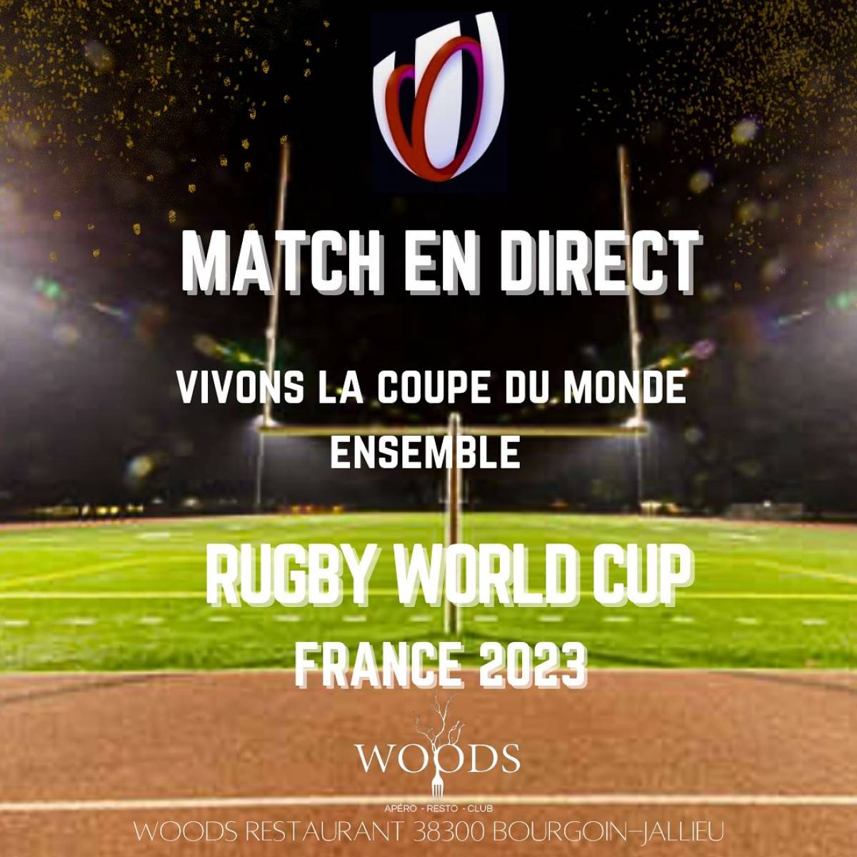  Vivez la Coupe du Monde de Rugby 2023 à Bourgoin-Jallieu au restaurant Woods !